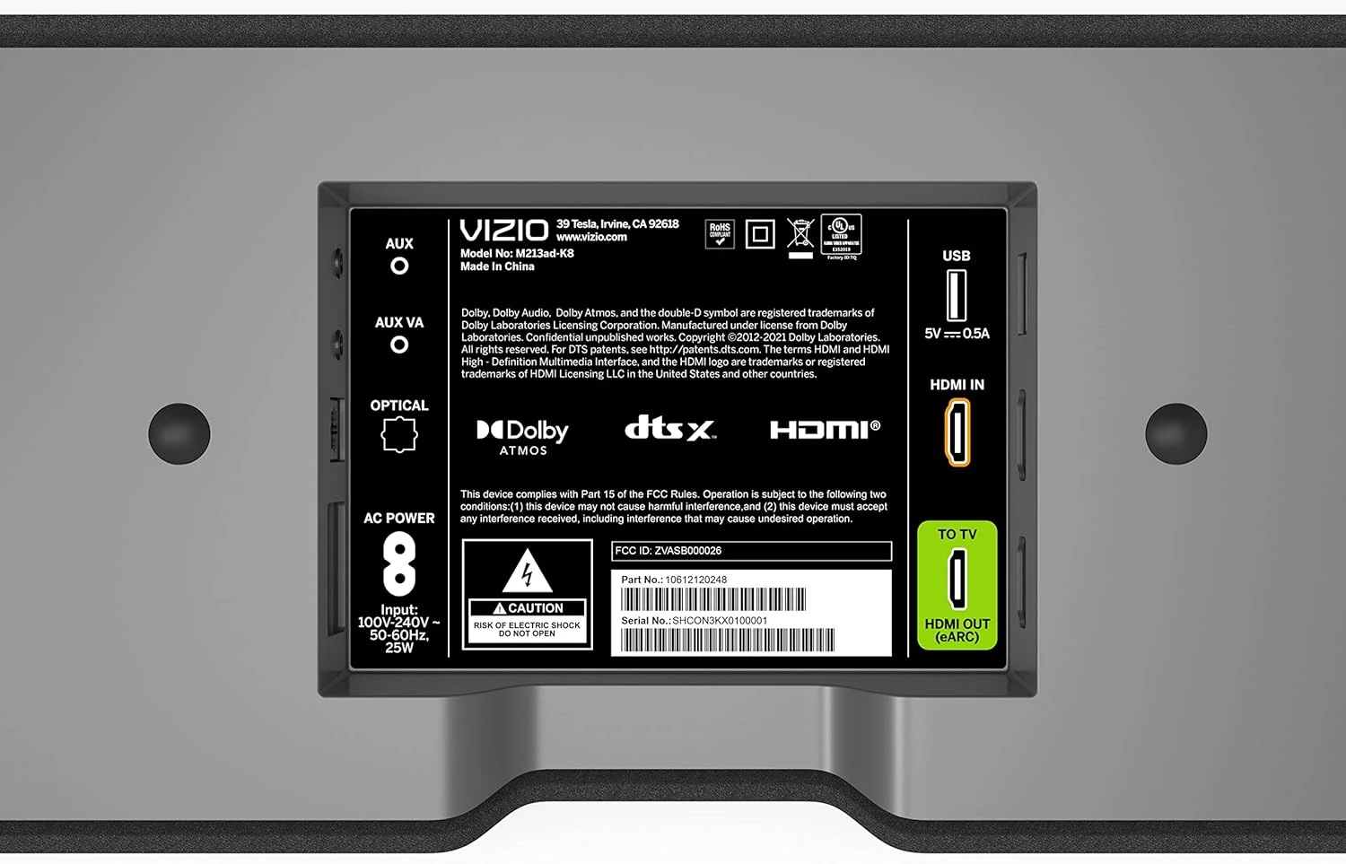 VIZIO M-Series All-in-One 2.1 Immersive Sound Bar With 6 High-Performance Speakers, Dolby Atmos, DTS:X, Built In Subwoofers And Alexa Compatibility, M213ad-K8, 2023 Model 13 VIZIO M-Series All-in-One 2.1 Immersive Sound Bar With 6 High-Performance Speakers, Dolby Atmos, DTS:X, Built In Subwoofers And Alexa Compatibility, M213ad-K8, 2023 Model - Image 13