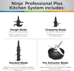 Ninja BN801 Professional Plus Kitchen System, 1400 WP, 5 Functions For Smoothies, Chopping, Dough & More With Auto IQ, 72-oz.* Blender Pitcher, 64-oz. Processor Bowl, (2) 24-oz. To-Go Cups, Grey 19 Ninja BN801 Professional Plus Kitchen System, 1400 WP, 5 Functions For Smoothies, Chopping, Dough & More With Auto IQ, 72-oz.* Blender Pitcher, 64-oz. Processor Bowl, (2) 24-oz. To-Go Cups, Grey -Appliantrix Cheap Store 81ibvVVypL. AC SL1500