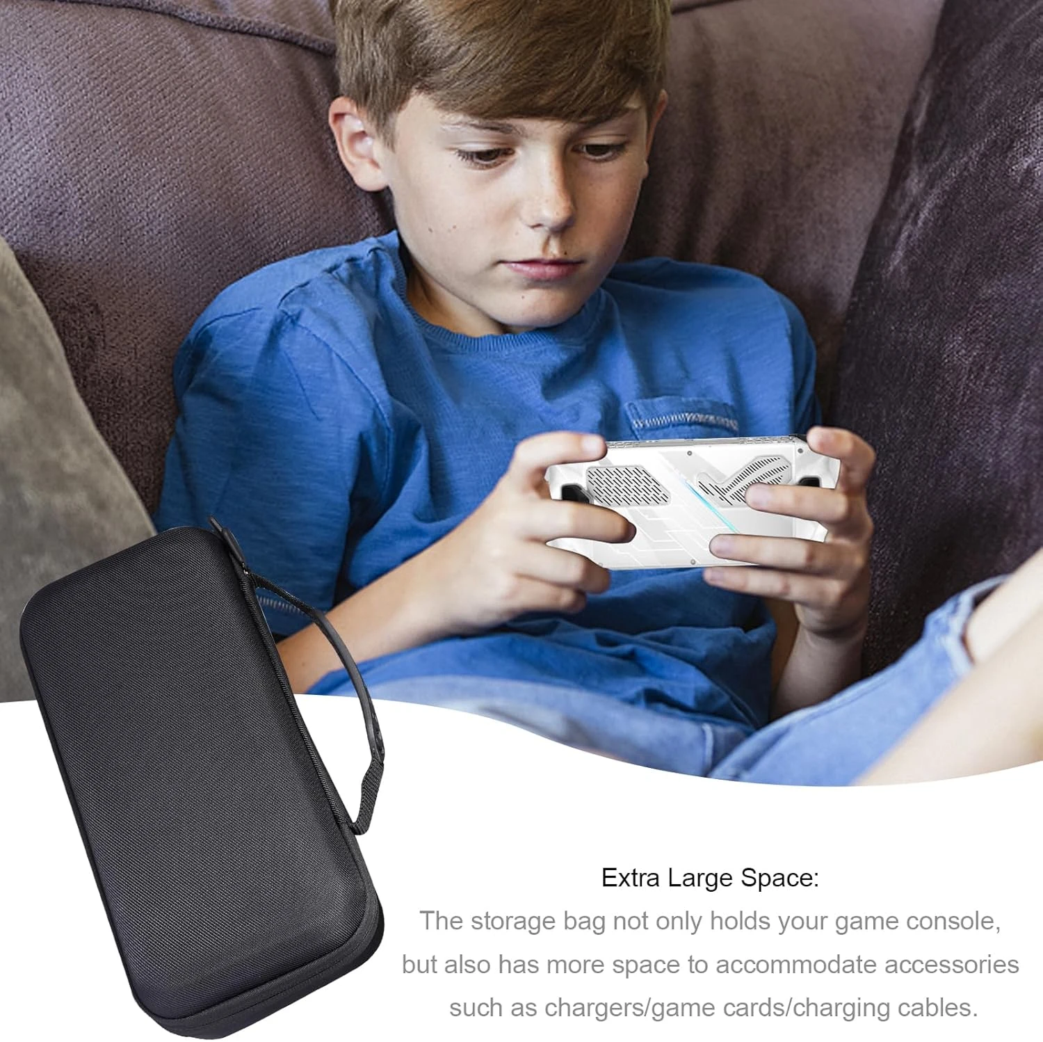 GENERIC Handheld Storage Case For ROG Ally Console Game Machine, Carrying Case For ROGALLY Charger Storage For ROGALLY Game Console Charger Portable Protection Hard EVA Case (Black) 7 GENERIC Handheld Storage Case For ROG Ally Console Game Machine, Carrying Case For ROGALLY Charger Storage For ROGALLY Game Console Charger Portable Protection Hard EVA Case (Black) - Image 7