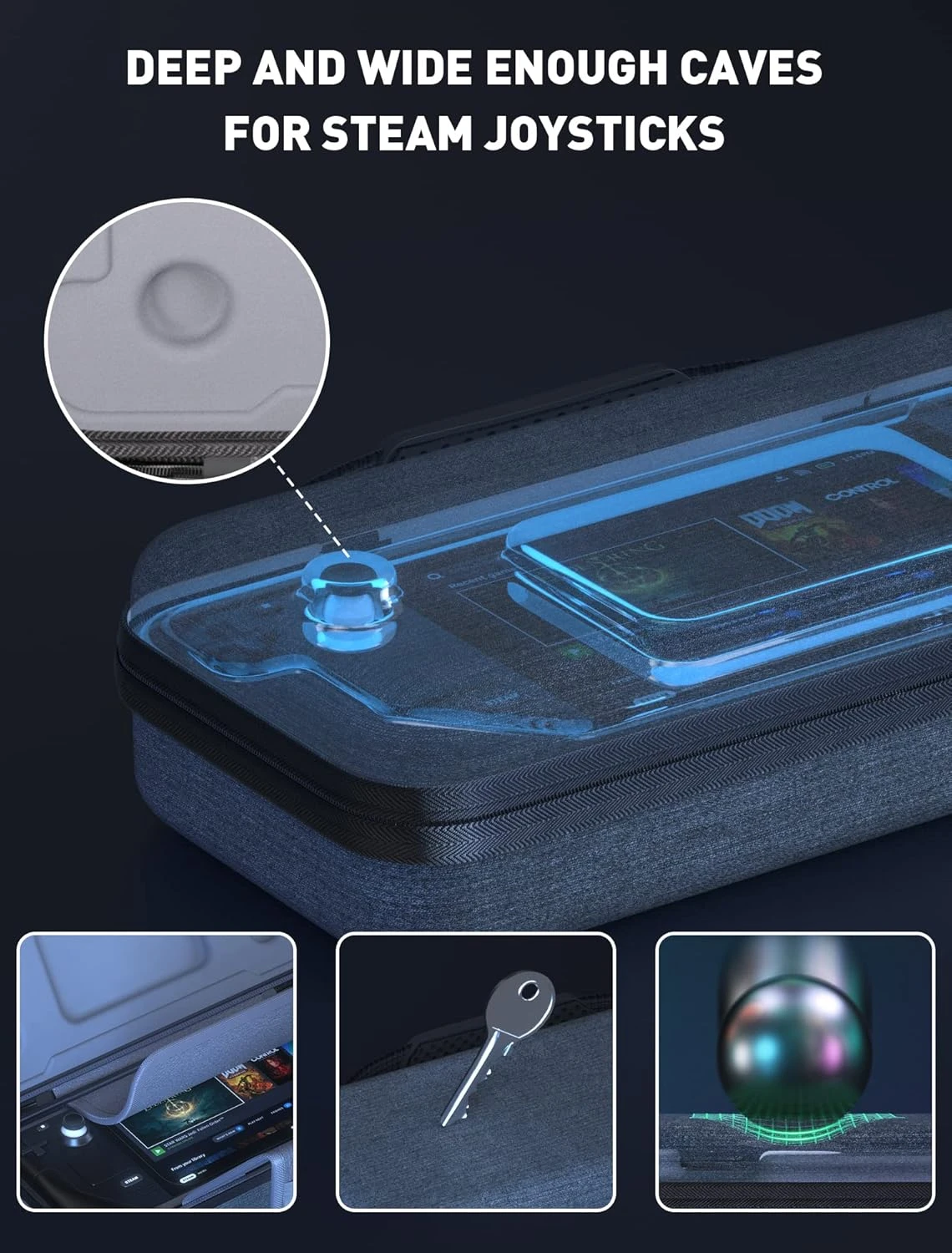 Carrying Case For Steam Deck Console, Protective Hard Shell Portable Storage Bag With Pockets For Steam Deck AC Charger & Other Accessories Built-in Stand Carry Bag For Travel 5 Carrying Case For Steam Deck Console, Protective Hard Shell Portable Storage Bag With Pockets For Steam Deck AC Charger & Other Accessories Built-in Stand Carry Bag For Travel - Image 5