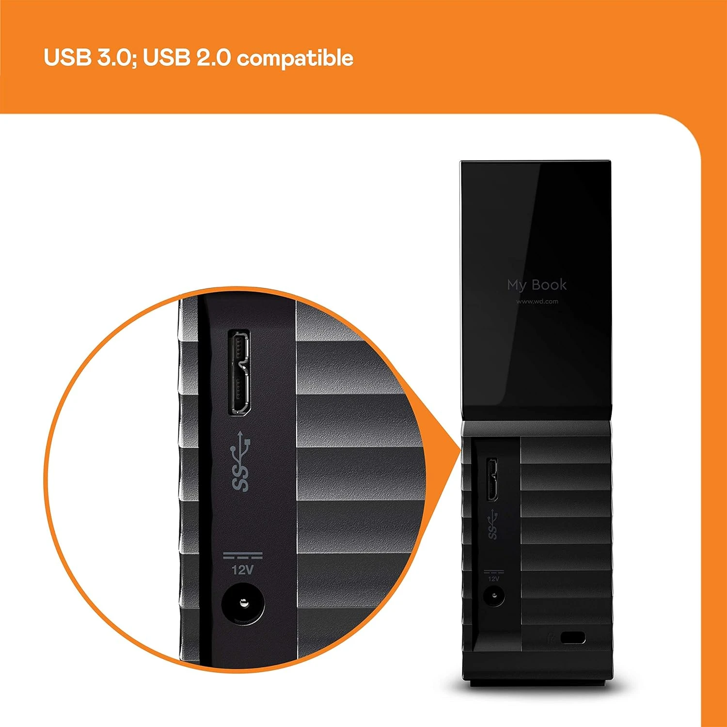 Western Digital 12TB My Book Desktop External Hard Drive, USB 3.0, External HDD With Password Protection And Auto Backup Software - WDBBGB0120HBK-NESN 3 Western Digital 12TB My Book Desktop External Hard Drive, USB 3.0, External HDD With Password Protection And Auto Backup Software - WDBBGB0120HBK-NESN - Image 3