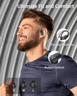 Bluetooth Headphones Wireless Earbuds 80hrs Playtime Wireless Charging Case Digital Display Sports Ear Buds With Earhook Premium Deep Bass IPX7 Waterproof Over-Ear Earphones For TV Phone Laptop Black -Appliantrix Cheap Store 81mZuN8D9L. AC SL1500