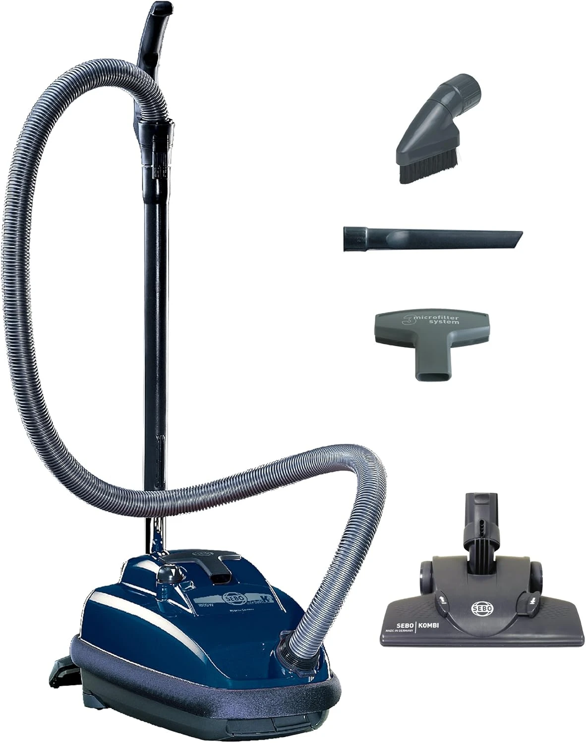 Sebo Vacuums 9679AM Airbelt K2 Kombi Canister Vacuum, Dark Blue - Corded 1 Sebo Vacuums 9679AM Airbelt K2 Kombi Canister Vacuum, Dark Blue - Corded