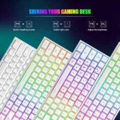 MageGee Mini 60% Gaming Keyboard, Upgrade RGB Backlit 61 Key Ultra-Compact Keyboard, TS91 Ergonomic Waterproof Mechanical Feeling Office Computer Keyboard For PC, MAC, PS4, Xbox ONE Gamer(White) -Appliantrix Cheap Store 81nV4iV2TmL. AC SL1500