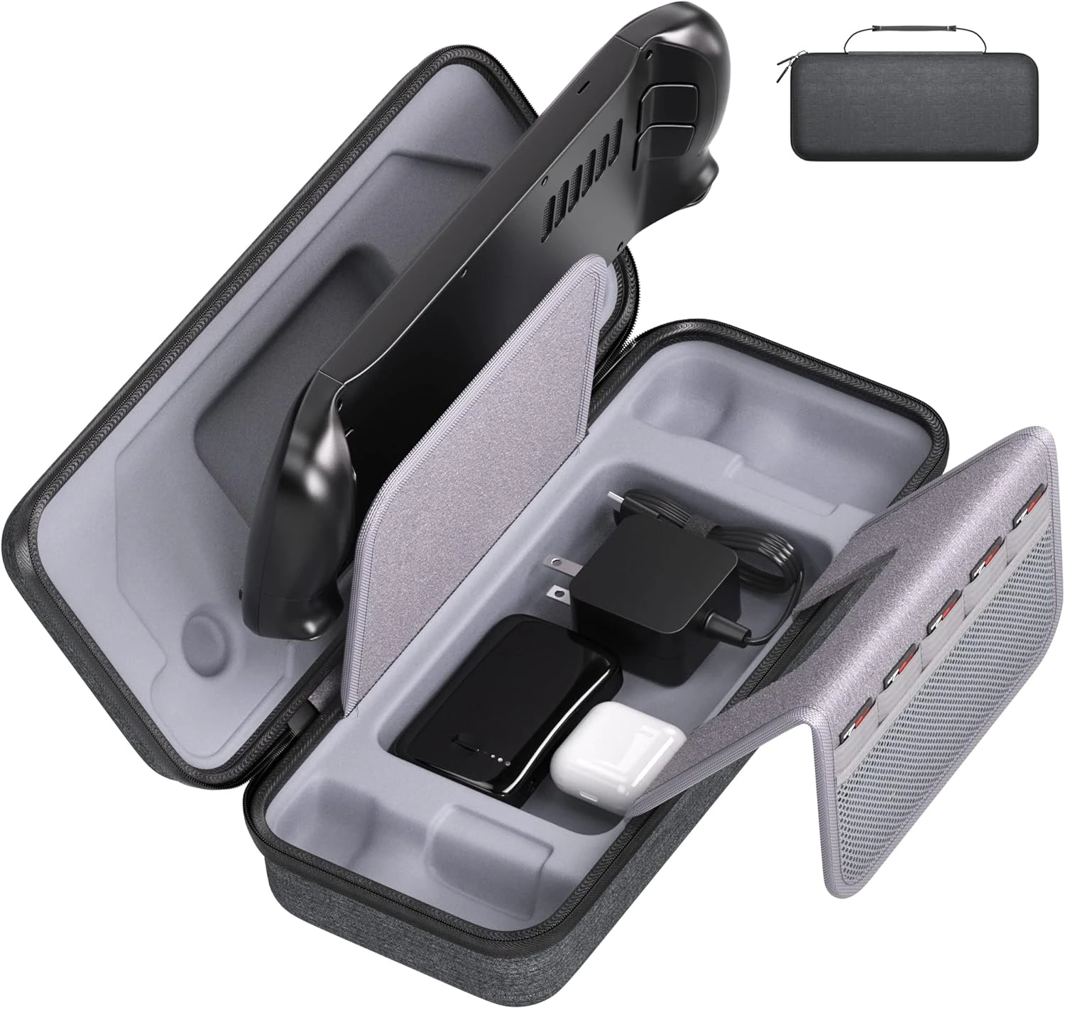 Carrying Case For Steam Deck Console, Protective Hard Shell Portable Storage Bag With Pockets For Steam Deck AC Charger & Other Accessories Built-in Stand Carry Bag For Travel 1 Carrying Case For Steam Deck Console, Protective Hard Shell Portable Storage Bag With Pockets For Steam Deck AC Charger & Other Accessories Built-in Stand Carry Bag For Travel