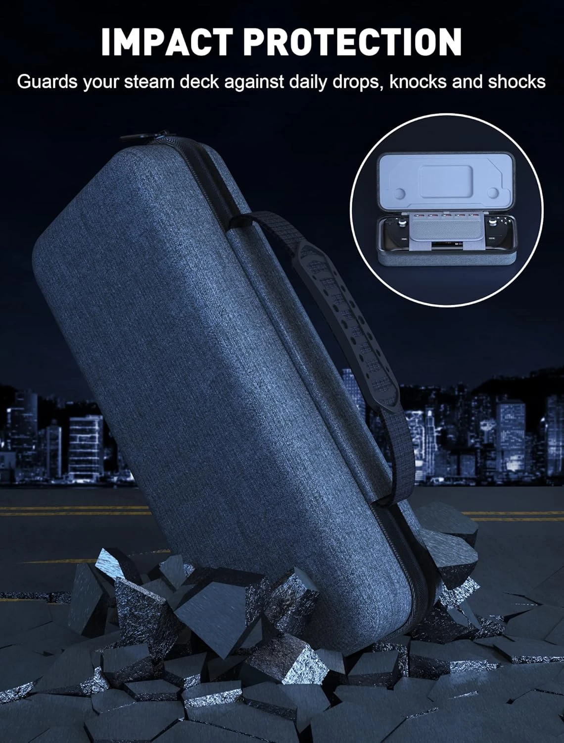 Carrying Case For Steam Deck Console, Protective Hard Shell Portable Storage Bag With Pockets For Steam Deck AC Charger & Other Accessories Built-in Stand Carry Bag For Travel 4 Carrying Case For Steam Deck Console, Protective Hard Shell Portable Storage Bag With Pockets For Steam Deck AC Charger & Other Accessories Built-in Stand Carry Bag For Travel - Image 4