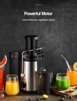 Qcen Juicer Machine, 500W Centrifugal Juicer Extractor With Wide Mouth 3” Feed Chute For Fruit Vegetable, Easy To Clean, Stainless Steel, BPA-free (Black) -Appliantrix Cheap Store 81p7ko05NL. AC SL1500