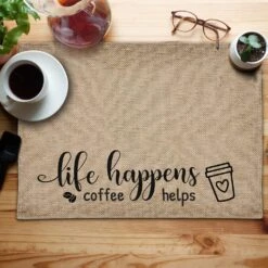 Funny Waterproof Coffee Bar Mat - Life Happens Coffee Helps, Farmhouse Burlap Coffee Bar Placemat With Fabric Backing Coffee Maker, Coffee Station Accessories Decor Coffee Lovers Gift 9 Funny Waterproof Coffee Bar Mat - Life Happens Coffee Helps, Farmhouse Burlap Coffee Bar Placemat With Fabric Backing Coffee Maker, Coffee Station Accessories Decor Coffee Lovers Gift -Appliantrix Cheap Store 81pSq74Y4 L. AC SL1500