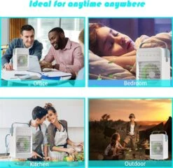 Portable Air Conditioner, 120°Oscillating Evaporative Personal Air Cooler With 4 Speeds Rainbow LED Light,2 Spray Humidify,2/4/6H Timer,600ml Tank,Low Noise, Desktop Office, Home, Bedroom, Dormitory -Appliantrix Cheap Store 81rqpJGytKL. AC SL1500