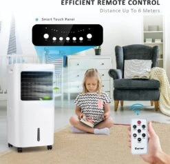 GOFLAME Evaporative Air Cooler, 3-in-1 Portable Air Cooling Fan With Remote Control, 5.3 Gal Water Tank, 2 Ice Packs, 7.5H Timer, Air Humidifier With 4 Speeds & 3 Wind Modes For Home, Office 13 GOFLAME Evaporative Air Cooler, 3-in-1 Portable Air Cooling Fan With Remote Control, 5.3 Gal Water Tank, 2 Ice Packs, 7.5H Timer, Air Humidifier With 4 Speeds & 3 Wind Modes For Home, Office -Appliantrix Cheap Store 81s8MUmN VS. AC SL1500