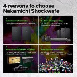 Nakamichi Shockwafe Elite 7.2.4 Channel 800W Dolby Atmos/DTS:X Soundbar With Dual 8” Subwoofers (Wireless) & 2 Rear Surround Speakers. Enjoy Plug And Play True 360° Cinema Sound & Room-Shaking Bass -Appliantrix Cheap Store 81segxZMluL. AC SL1500