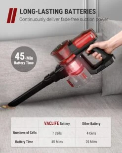 VacLife 25Kpa Cordless Stick Vacuum Cleaner, 6-in-1 Cordless Vacuum W/Strong Suction For Home Pet Hair Carpet Hard Floor, Max 45 Min Runtime, Wireless Vaccine Cleaner W/LED Headlights, Black (VL732) -Appliantrix Cheap Store 81slwR6iICL. AC SL1500