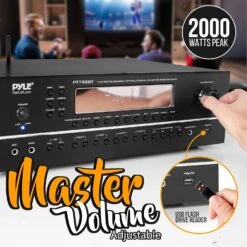 Pyle 7.1-Channel Hi-Fi Bluetooth Stereo Amplifier - 2000 Watt AV Home Theater Speaker Subwoofer Surround Sound Receiver W/ Radio, USB, RCA, HDMI, MIC IN, Supports 4K UHD TV, 3D, Blu-Ray - PT796BT -Appliantrix Cheap Store 81ttU1aeOpL. AC SL1500