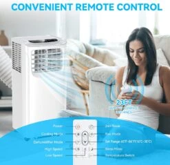 Portable Air Conditioners, 8500 BTU Portable AC Uint With Dehumidifier & Fan Mode For Room Up To 350 Sq.Ft, 3-in-1 Room Air Conditioner With Remote, 24Hrs Timer, Installation Kit For Home Office -Appliantrix Cheap Store 81tvja5KjDL. AC SL1500