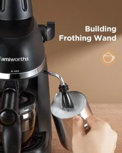 Famiworths Espresso Machine With Milk Frother, 1-4 Cups Espresso Maker With Carafe, Latte And Cappuccino Machine Maker, Black 11 Famiworths Espresso Machine With Milk Frother, 1-4 Cups Espresso Maker With Carafe, Latte And Cappuccino Machine Maker, Black -Appliantrix Cheap Store 81xiJ78mY L. AC SL1500