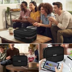 Ivoler Carrying Storage Case For Nintendo Switch/For Switch OLED Model (2021),Portable Travel All Protective Hard Messenger Bag Soft Lining 18Games For Switch Console Pro Controller Accessories Black -Appliantrix Cheap Store 81z0EWbC0L. AC SL1500 1