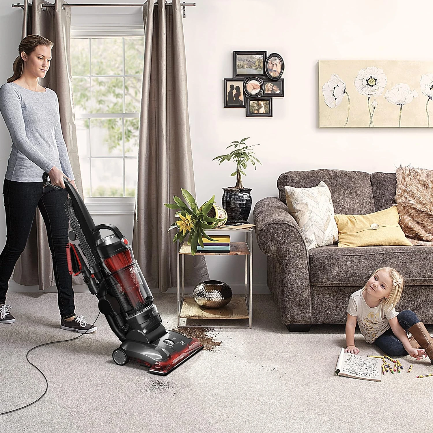 Hoover WindTunnel 3 High Performance Pet Bagless Corded Upright Vacuum Cleaner, UH72630, Red 2 Hoover WindTunnel 3 High Performance Pet Bagless Corded Upright Vacuum Cleaner, UH72630, Red - Image 2