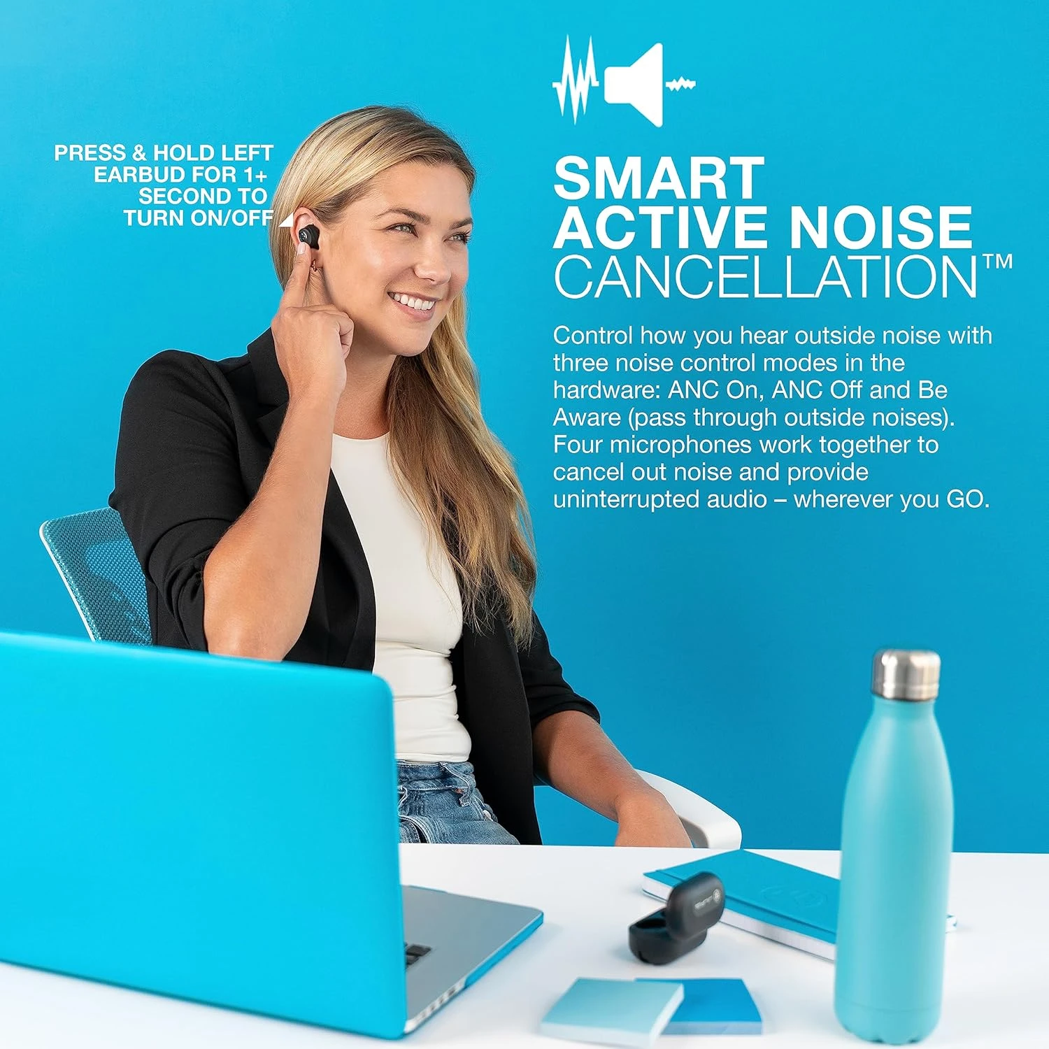 JLab JBuds Air ANC Gen 2 True Wireless Bluetooth Earbuds | Graphite | Active Noise Canceling | Low Latency Movie Mode | Dual Connect | IP55 Sweat Resistance | Custom 3 EQ Sound Settings | Tile 3 JLab JBuds Air ANC Gen 2 True Wireless Bluetooth Earbuds | Graphite | Active Noise Canceling | Low Latency Movie Mode | Dual Connect | IP55 Sweat Resistance | Custom 3 EQ Sound Settings | Tile - Image 3