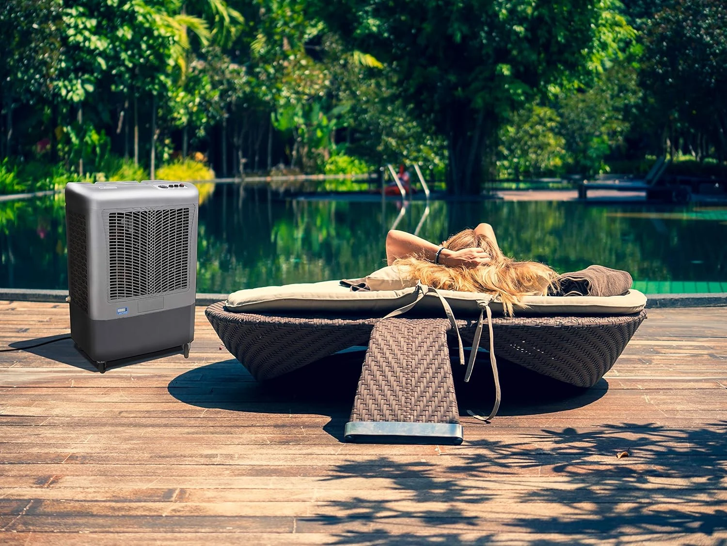 Hessaire MC37M Portable Evaporative Cooling Fan, Indoor/Outdoor High Temp Environments, 3100 CFM, 950 Sq. Ft., 3-Speed Fan, 59 DB, Gray 6 Hessaire MC37M Portable Evaporative Cooling Fan, Indoor/Outdoor High Temp Environments, 3100 CFM, 950 Sq. Ft., 3-Speed Fan, 59 DB, Gray - Image 6