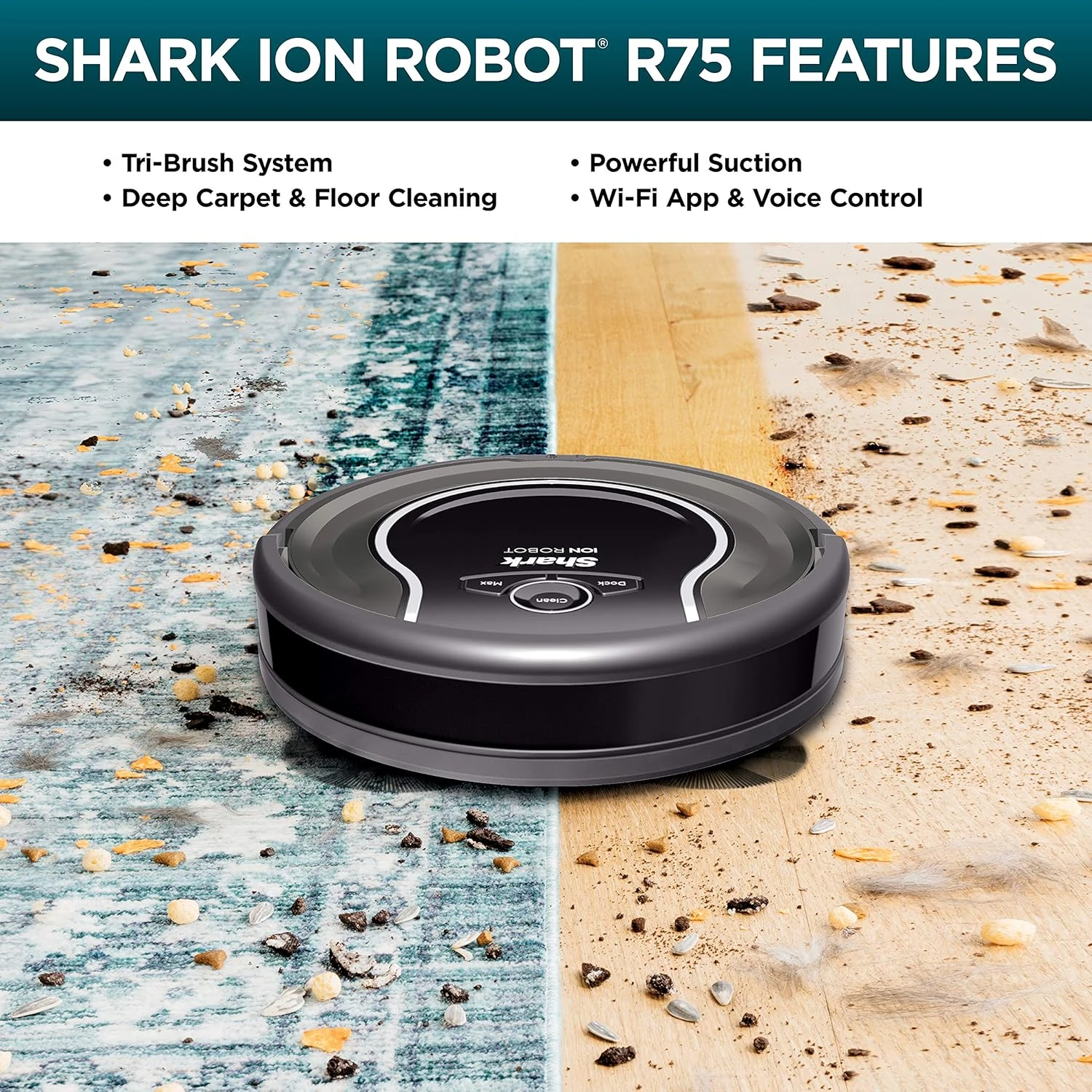 Shark Robotic Vacuum, 0.45 Quarts, Smoke 2 Shark Robotic Vacuum, 0.45 Quarts, Smoke - Image 2