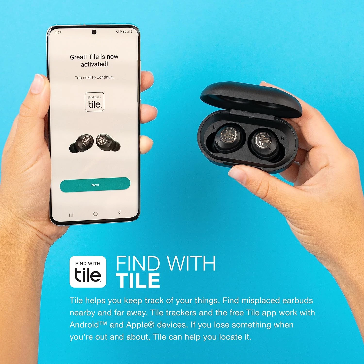 JLab JBuds Air ANC Gen 2 True Wireless Bluetooth Earbuds | Graphite | Active Noise Canceling | Low Latency Movie Mode | Dual Connect | IP55 Sweat Resistance | Custom 3 EQ Sound Settings | Tile 7 JLab JBuds Air ANC Gen 2 True Wireless Bluetooth Earbuds | Graphite | Active Noise Canceling | Low Latency Movie Mode | Dual Connect | IP55 Sweat Resistance | Custom 3 EQ Sound Settings | Tile - Image 7